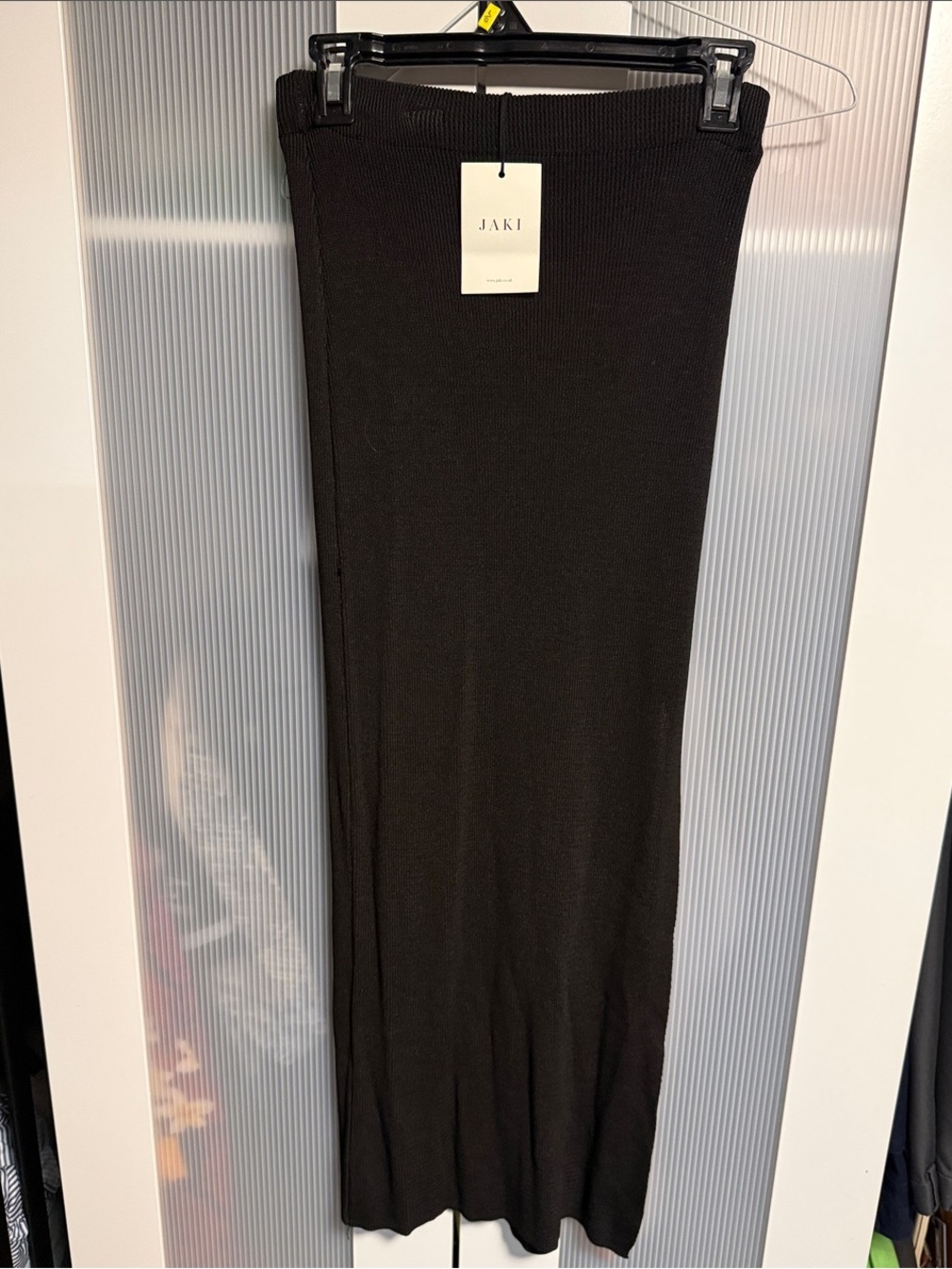 Jaki Black Ribbed Maxi Skirt — Sleek Everyday Style